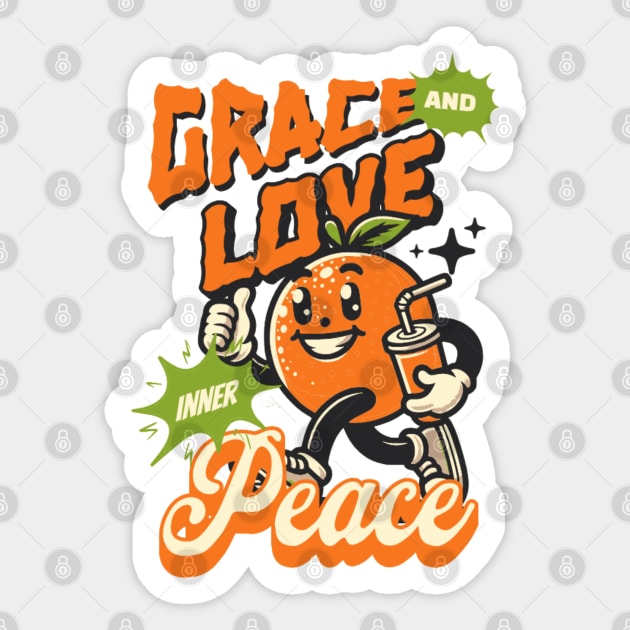 Grace and Love Inner Peace - Orange Emoticon Sticker by Rox